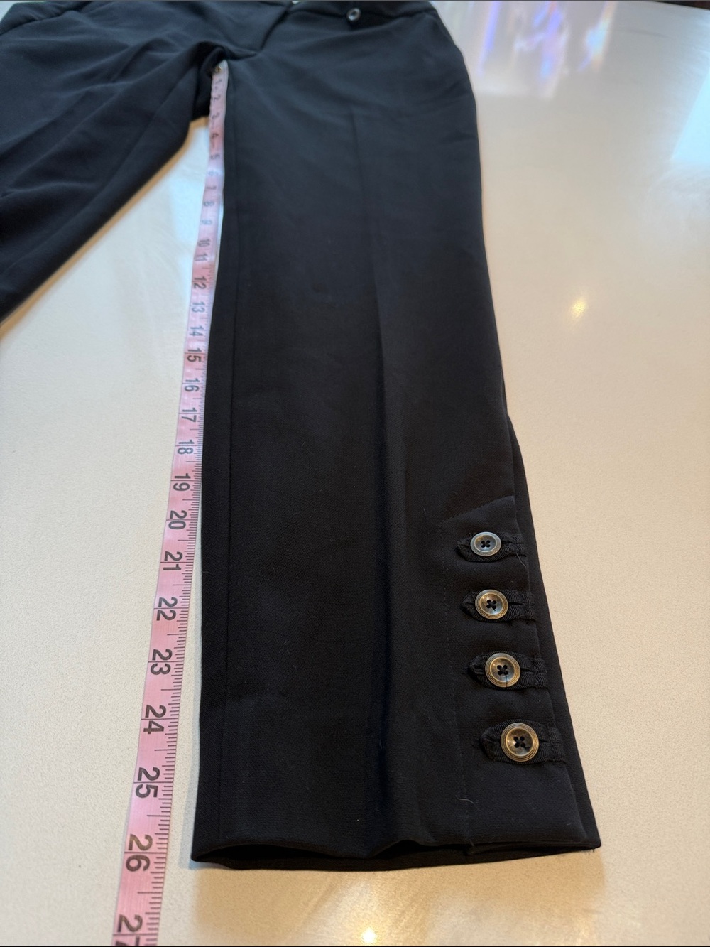 🆕 White House Black Market The Slim Ankle Button-Cuff Pants, Black, Size 10R - Picture 11 of 12